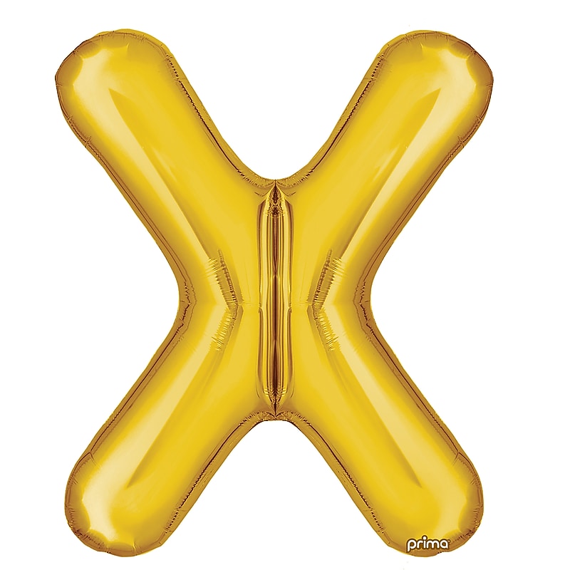 Party City 16" "X" Foil Balloon, Gold, 2/Pack (AM60050237-19) image 1
