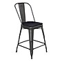 Flash Furniture Carly Indoor-Outdoor Counter Height Stool with Back, Black with Black Seat (ET353424BKPL1B)~#|#~9B9B8F02-5C02-4D53-854BD945F56031F7_sc7