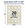 Avery Pearlized Ivory Square Multipurpose Labels, 1.5" x 1.5", Ivory, 1000/Box (94106)~#|#~9B9BBC20-A3F0-414F-872C28370876E447_sc7