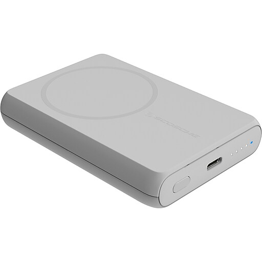 scosche GoBat MagSafe Wireless Power Bank, 5000mAh, White (PBQ5MSWTSP