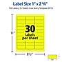 Avery Sure Feed Laser Address Labels, 1" x 2 5/8", Neon Yellow, 750 Labels/Pack (5972)~#|#~9BA35471-DAF5-4B2E-86CD817285D2C65A_sc7