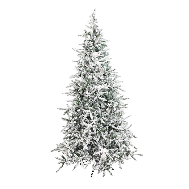 Fraser Hill Farm 7.5' Flocked Mountain Pine Artificial Christmas Tree (FFMP075-0SN) image 1