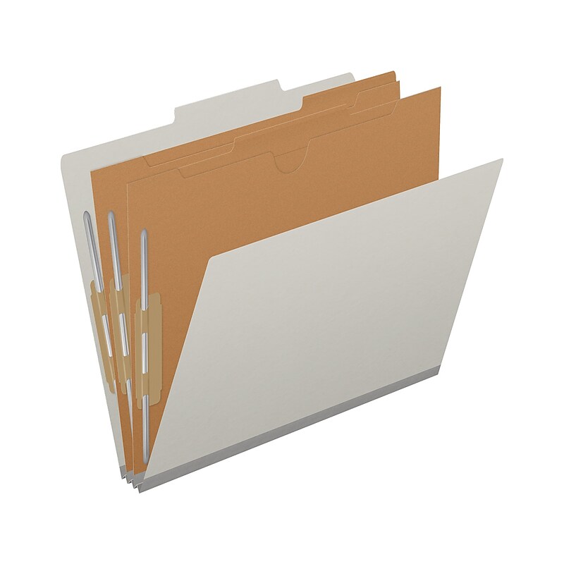 Medical Arts Press Pressboard Classification Folder, 2-Dividers, 2" Expansion, Letter Size, Gray, 10/Box (DV-T42-26-3GRY-PKT) image 1