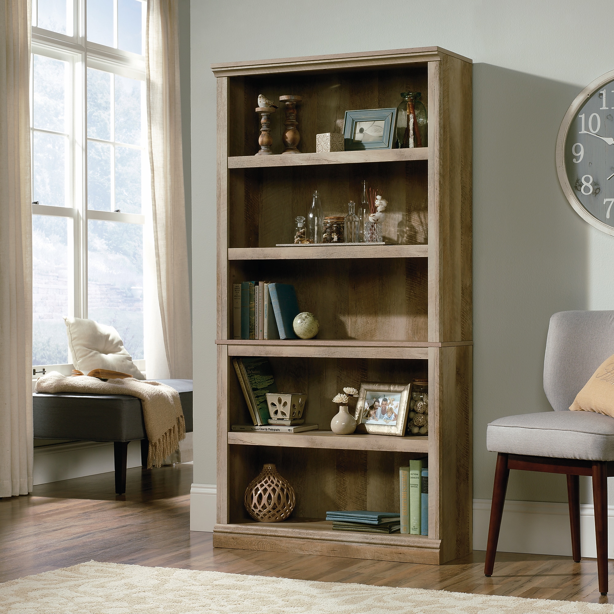 Sauder Select 70″H 5-Shelf Bookcase, Lintel Oak (420174) Sansujyuku sansujyuku.com