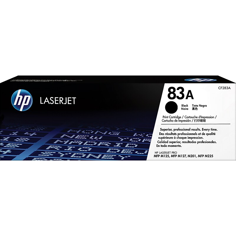 HP 83A Black Standard Yield Toner Cartridge, Prints Up to 1,500 Pages (CF283A) image 1