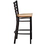 Flash Furniture HERCULES Traditional Metal Ladder Back Restaurant Barstool, Black/Natural Wood, 2-Pieces/Pack (2XUDG697BBARNTW)~#|#~9BC5F3C4-8687-4DF0-A97A0E22D960DE7A_sc7