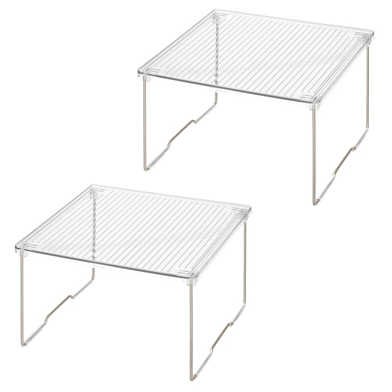 iDESIGN Stackable Cabinet Shelf Riser, Clear, 2/Pack (28988M2) image 1