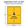 Avery Laser/Inkjet Rectangle Multipurpose Labels, 4.75" x 3.75", Bright Yellow, 40/Pack (94254)~#|#~9BE47E34-A837-461E-A073D99F5E3E9568_sc7
