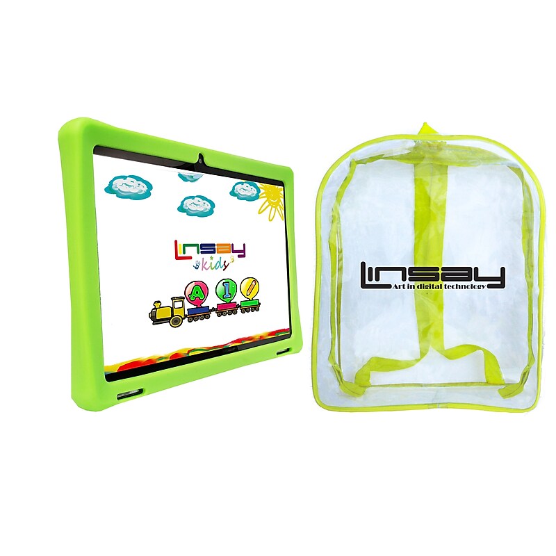 LINSAY Android 13 10.1" Tablet, 128GB Storage, Android OS, Green (F10IPGKIDSGREBA) image 1
