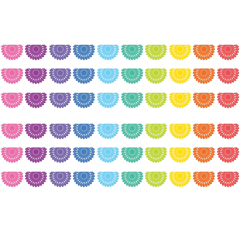 Teacher Created Resources Die-Cut Border Trim, 2.75" x 2.92', Colorful Fiesta, 12/Pack, 6 Packs/Bundle (TCR6106-6) image 1