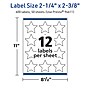 Avery TrueBlock Laser/Inkjet Burst Multipurpose Labels, 2-1/4" x 2-3/8", White, 600/Box (94611)~#|#~9BF2D9E3-94E6-4446-A7D7E87FDD169E0F_sc7