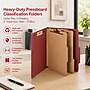 Staples 60% Recycled Heavy‑Duty Pressboard Classification Folders, Letter Size, 2‑Dividers, 2" Expansion, Red – 10/Box~#|#~9BF3AEA0-5288-44E2-85BE09A152341804_sc7