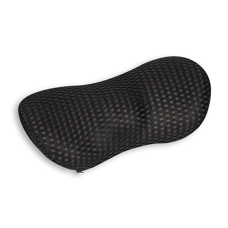 Mind Reader Memory Foam Back Cushion Lumbar Support Pillow with Air-Cloud Technology, Black (LUMBACK-BLK) image 1