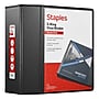 Staples 5" 3-Ring View Binder, D-Ring, Black (55441/26359)~#|#~9C000322-5A2B-44D2-A1ED3C8F275D40CB_sc7