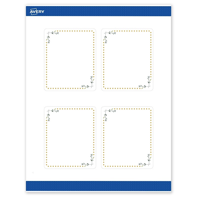 Avery Laser/Inkjet Rectangle Multipurpose Labels, 4" x 3-1/3", White, 40/Pack (S00DN3) image 1