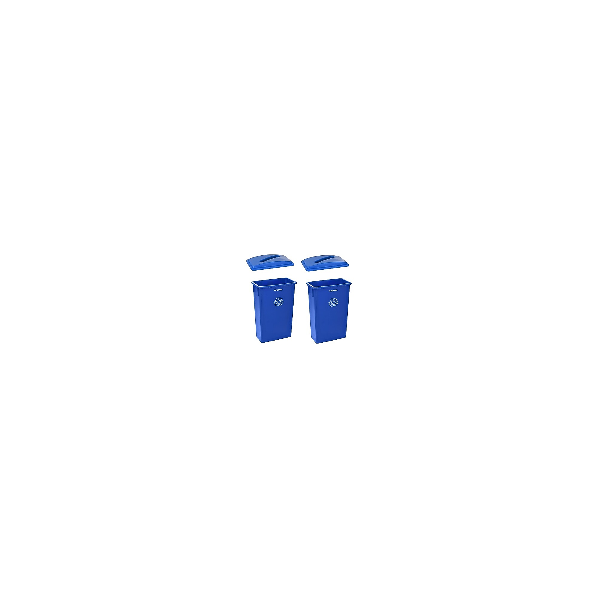 Alpine Industries Polypropylene Recycling Bin, 23 Gallon, Blue, 2/Pack (ALP477-R-BLU-PKG3-2) Sansujyuku sansujyuku.com