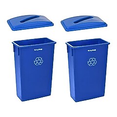 Alpine Industries Polypropylene Recycling Bin, 23 Gallon, Blue, 2