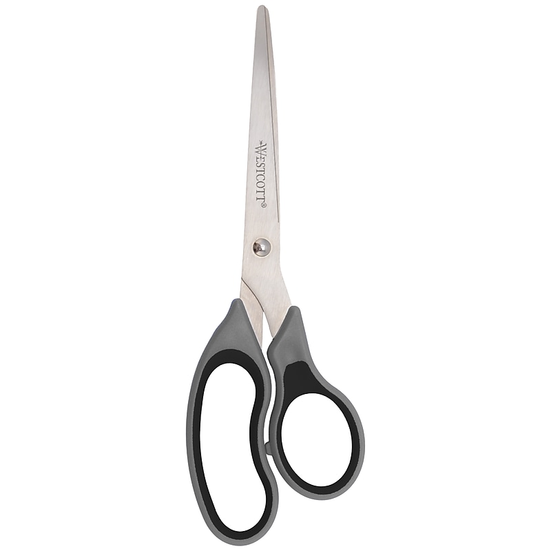 Westcott 8" Stainless Steel General Purpose Scissors, Pointed Tip, Black/Gray (ACM01068) image 1