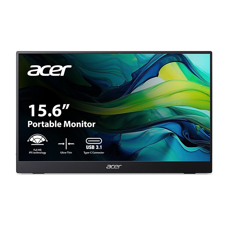 Acer 15.6" FHD 60Hz LED Portable Business Monitor with AMD FreeSync Technology, Black (PM161QBBMIUUX) image 1