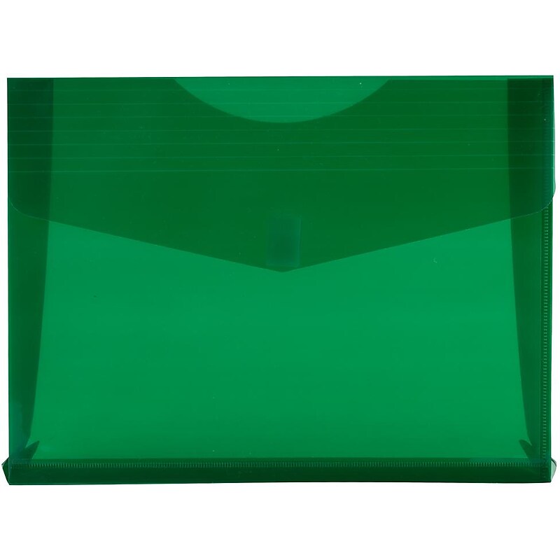 JAM Paper Premium Plastic Document File, Letter, Green, 3/Pack (218V2GRX3) image 1