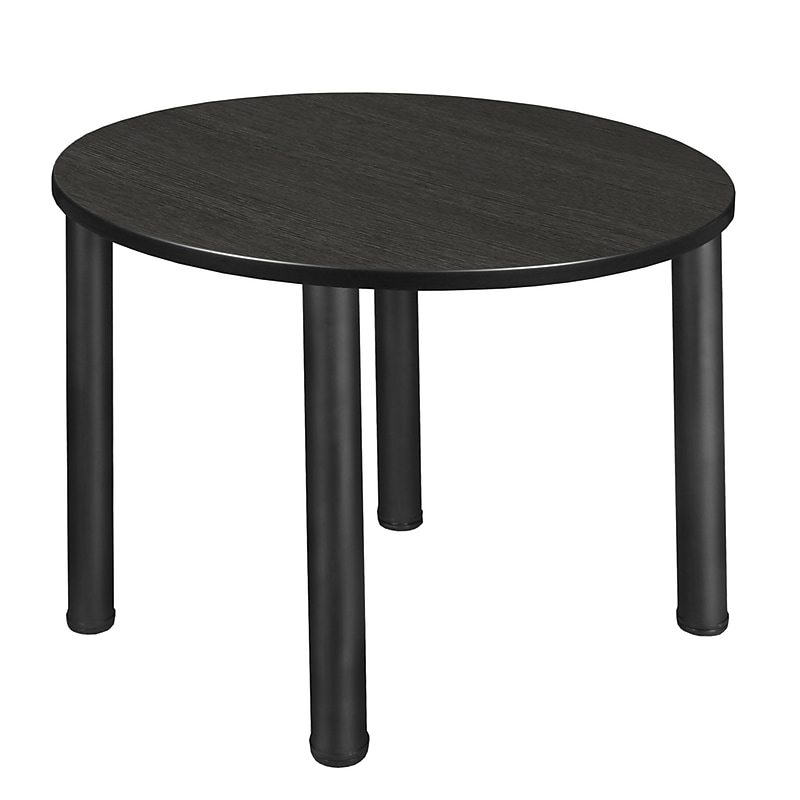 Regency Kee 42" Round Laminate Breakroom Table, Ash Grey/Black (TB42RNDAGBPBK) image 1