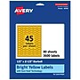 Avery Laser/Inkjet Barbell Multipurpose Labels, 0.5" x 2.5", Bright Yellow, 3600/Box (94749)~#|#~9C14E872-9B5F-4C8D-97BB2FB9AAA80636_sc7