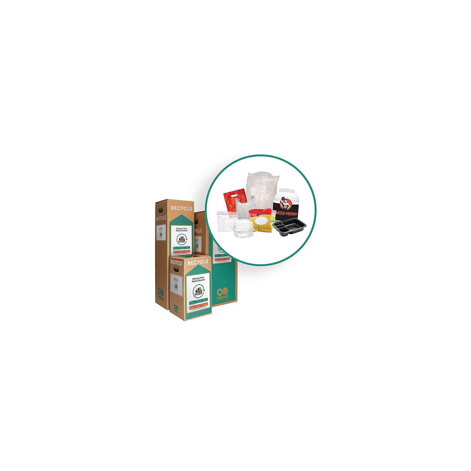TerraCycle Cardboard Plastic Packaging Recycling Box, 10.47 Gallon, White/Green (289) Sansujyuku sansujyuku.com