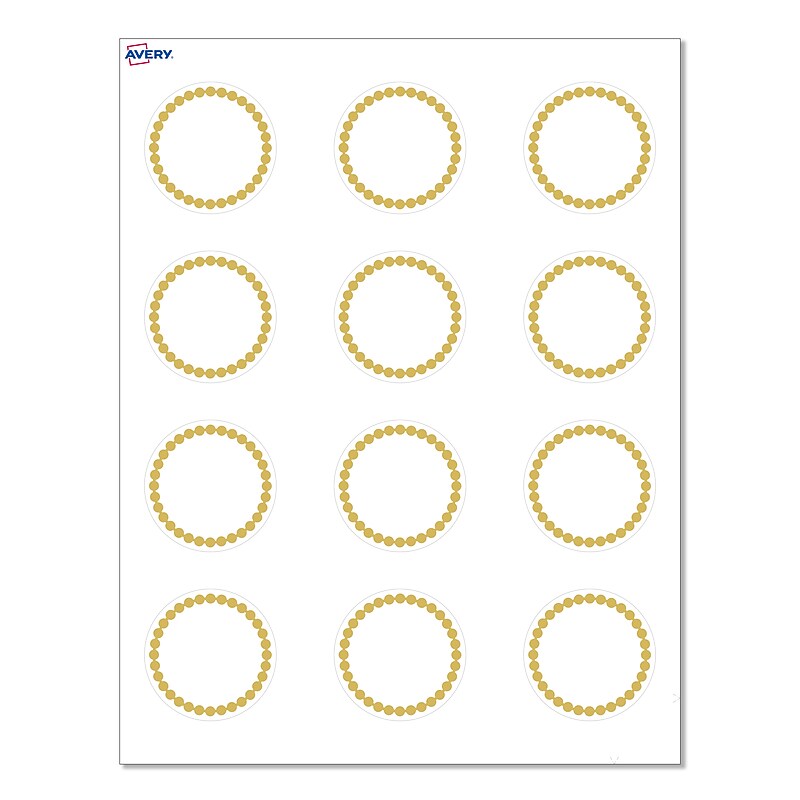 Avery Gold Beads Matte Blank Card, White, 120/Pack (S00-D1K) image 1