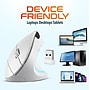 Delton S12 Wireless Ergonomic Vertical Computer Mouse, White (DMERG12WBWH)~#|#~9C1F3C93-D7C0-49DB-A9E82388B35530EA_sc7