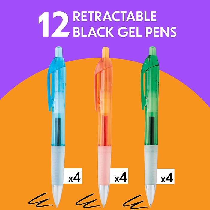 BIC Intensity Clic Gel Pen, Black Ink, Dozen (RNCX11-BLK