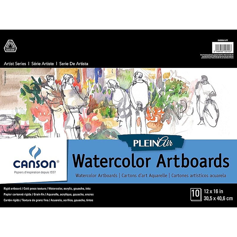 Canson Artist Series Montval Plein Air 16" x 12" Watercolor Sketch Pad, 10 Sheets/Pad (MCXC400061699) image 1