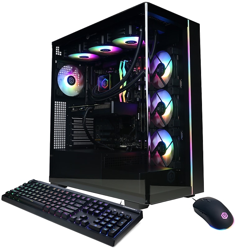 CyberPowerPC Gaming Desktop Computer, AMD Ryzen 9 9900X, GeForce RTX 5060 Ti 16GB, 32GB RAM, 2TB SSD, Windows 11 Home image 1