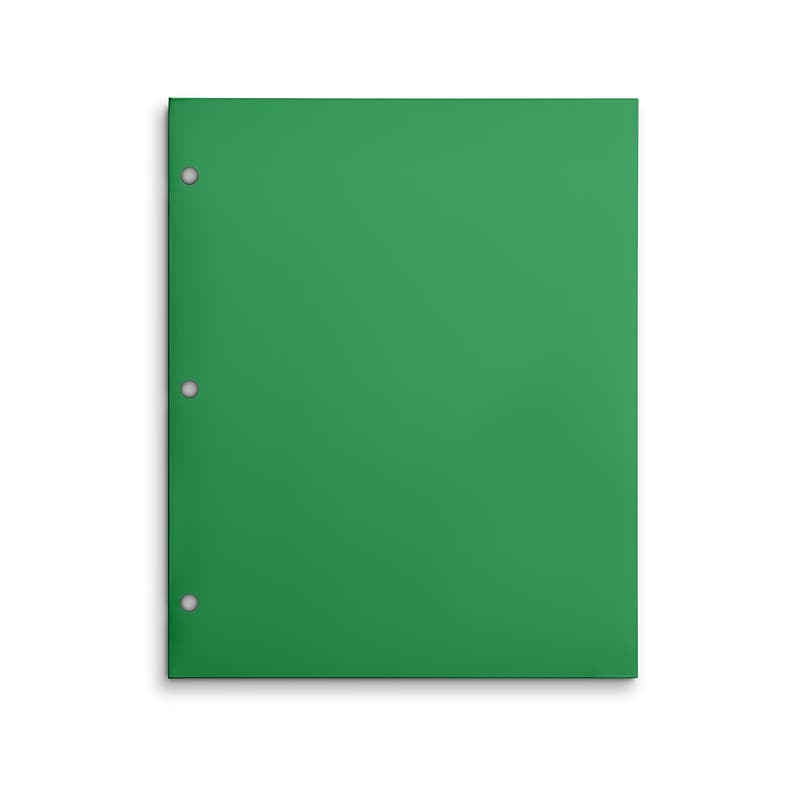 Staples 3-Hole Punched 4-Pocket Paper Presentation Folder, Green (ST56212-CC) image 1