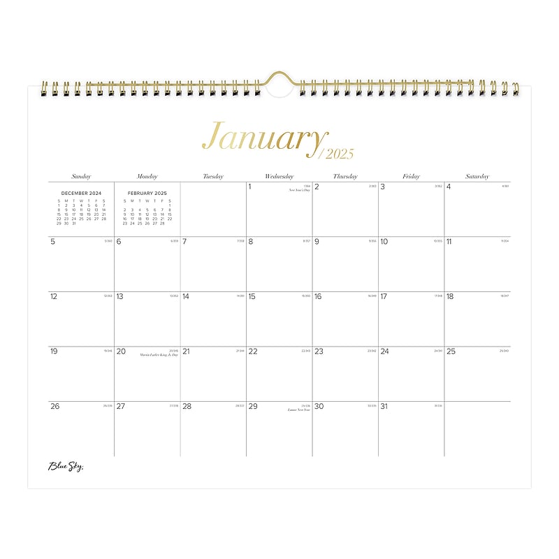 2025 Blue Sky Elevated 15" x 12" Monthly Wall Calendar, White (149139) image 1