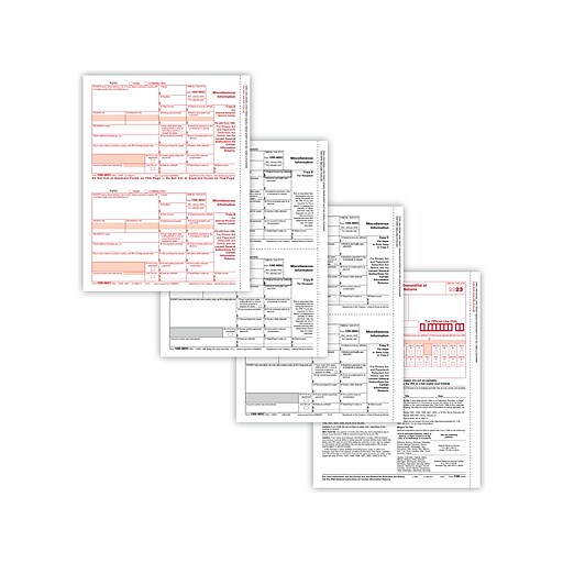 ComplyRight® 1099MISC 4Part Tax Form Set, 2Up, Copy A, B, C, C, Pack