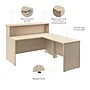 Bush Business Furniture Arrive 60"W L Shaped Reception Desk with Shelf, Natural Elm (ARV003NE)~#|#~9C45C945-D3E5-43E6-A01C9AFBD46E97D3_sc7