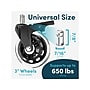 Lifelong Wheels Chair Caster, Clear/Black, 5/Set (B0B8LD3VSW)~#|#~9C47278F-B0EF-48A7-8F00E37F097638EC_sc7