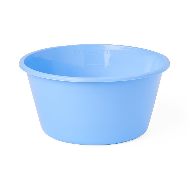 Medline Sterile Non-Autoclavable Plastic Emesis Basin, Blue, 32 oz., 50/Carton (DYND50321) image 1