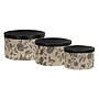 Household Essentials 3-Piece Floral Print Round Hat Boxes with Faux Leather Lids, Black/Tan (HH619-1)~#|#~9C58B3F8-AB5B-44FE-A4A6F9F161E68D57_sc7