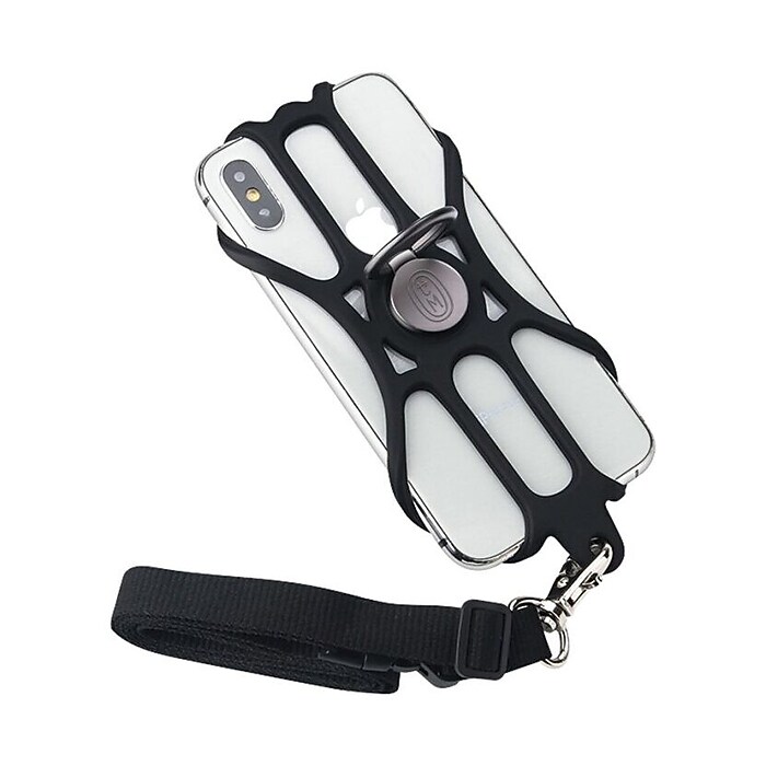 OTM Essentials Black Universal Phone Sling with Lanyard and Ring