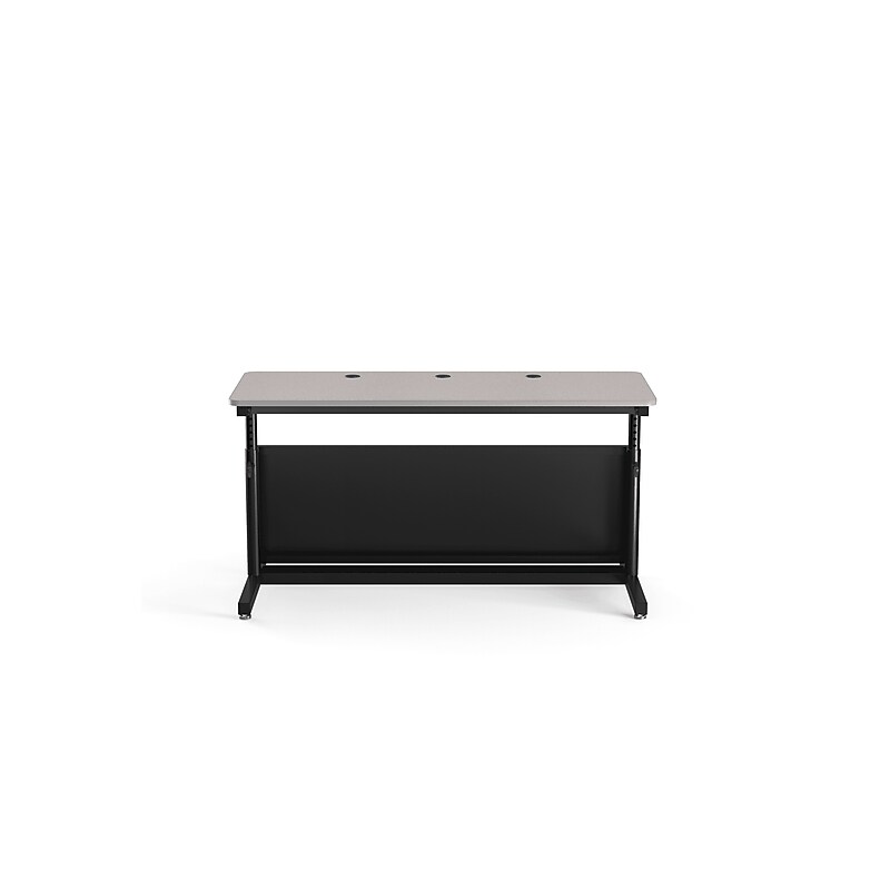 VersaDesk Deluxe 60"W Manual Adjustable Standing Computer Table, Grey/Black (CTL6024-BG) image 1