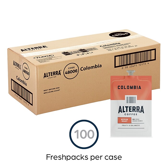 Alterra Colombia Coffee Flavia Freshpacks, Medium Roast, 100