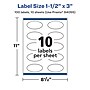 Avery Laser/Inkjet Oval  Waterproof Multipurpose Labels, 3"  Dia, White, 100/Pack (94055)~#|#~9C5F8003-2906-4EA6-B6B15E41E50C6253_sc7