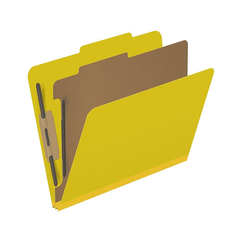 Medical Arts Press Pressboard Classification Folder, 1 Divider, 2" Expansion, Letter Size, Yellow, 10/Box (DV-T42-14-3YLW) image 1