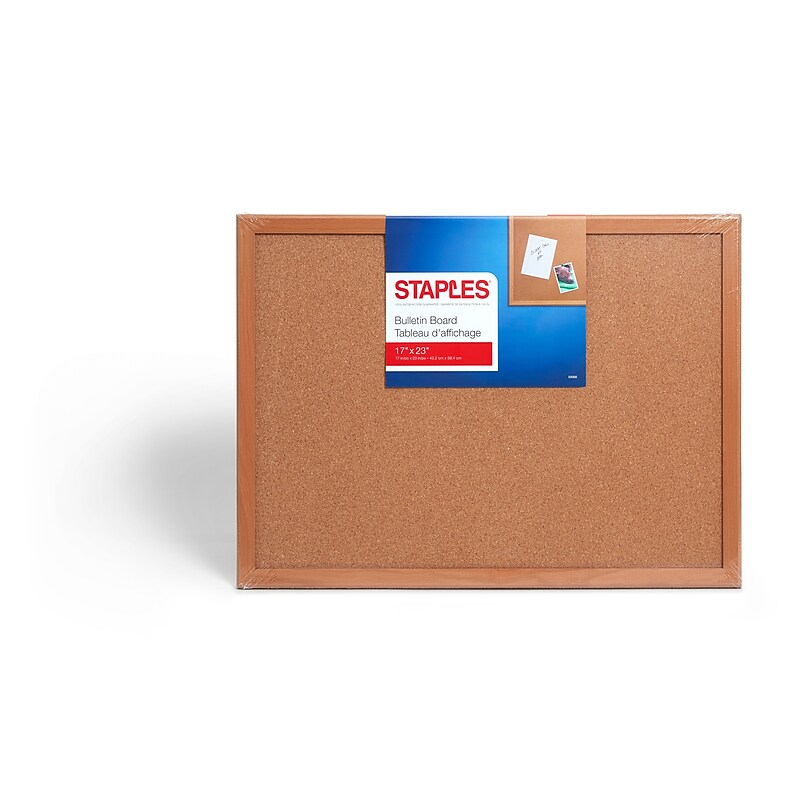 Staples Cork Bulletin Board, 2' x 1.5' (50068) image 1