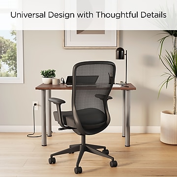 Union & Scale™ Essentials 48" Powered Computer and Writing Desk, Espresso (UN56970)