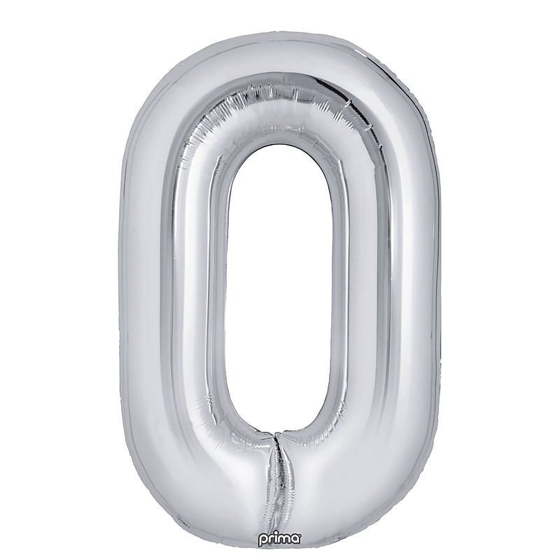 Party City 16" "0" Foil Balloon, Silver, 2/Pack (AM60050245-18) image 1
