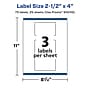 Avery Laser/Inkjet Rectangle Multipurpose Labels, 2-1/2" x 4", Clear, 75/Pack (94245)~#|#~9C73367C-2E41-4C9D-A3427F0943B7056B_sc7