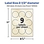 Avery Pearlized Ivory Circle Multipurpose Labels, 2.5" Dia., Ivory, 450/Box (94502)~#|#~9C73595F-BE9E-4015-8B80DC41D84C6240_sc7