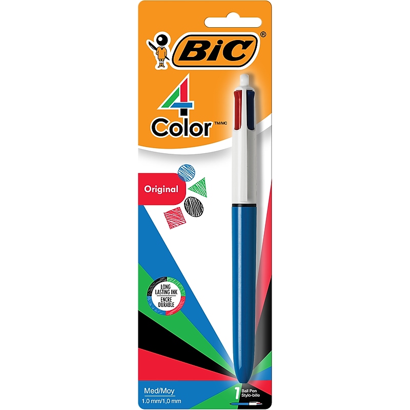 BIC 4-Color Retractable Ballpoint Pen, Medium Point, Multicolor Ink (24623/MM11) image 1